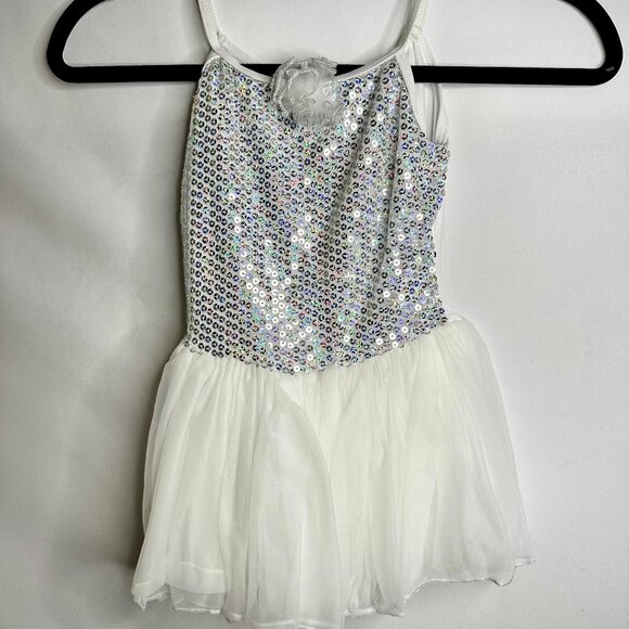 White Sequin Dance Dress - Picture 1 of 4